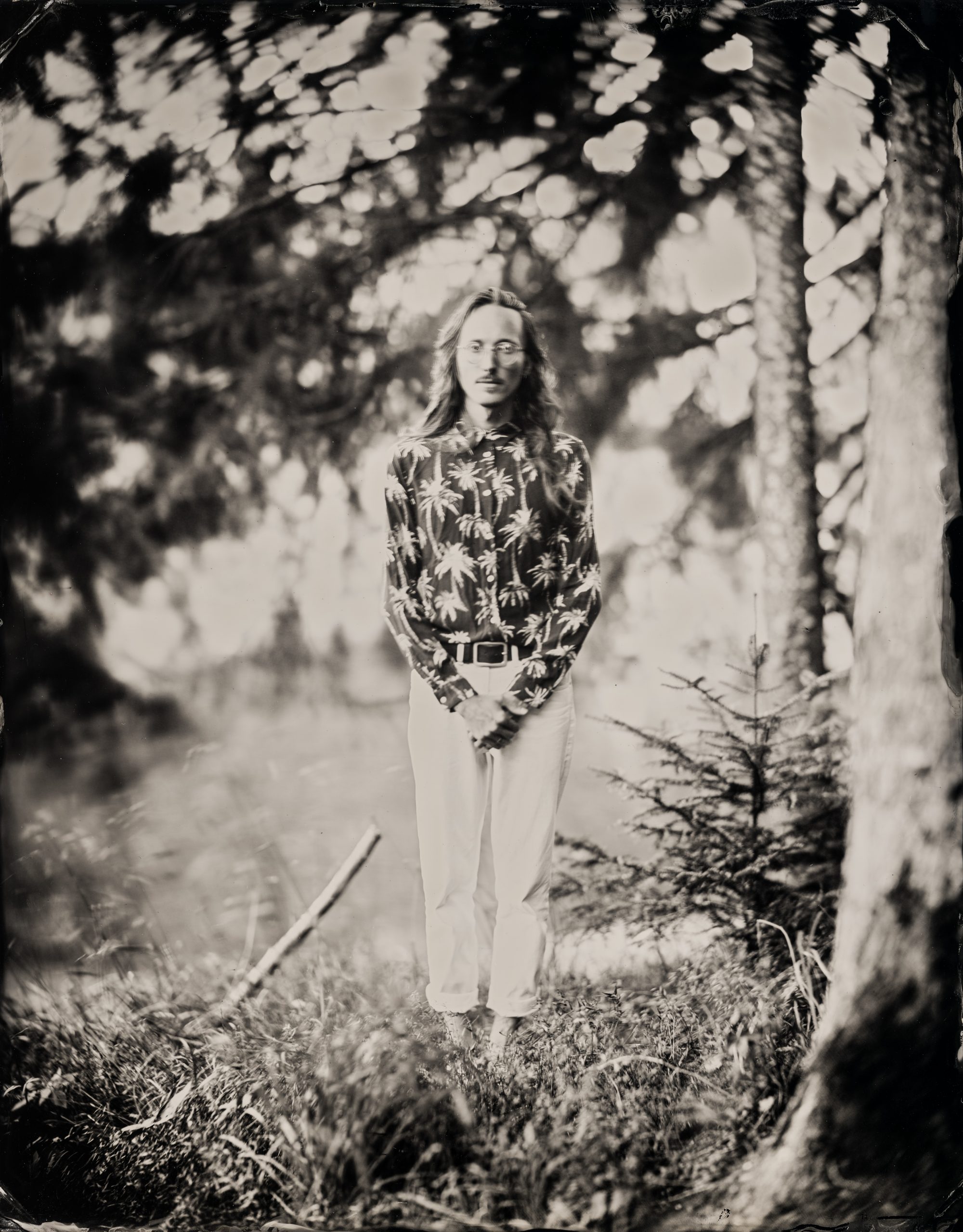 Tintype Portrait of Tattoo Artist Jules Traditional Wetplate Portrait on Aluminum Silverimage