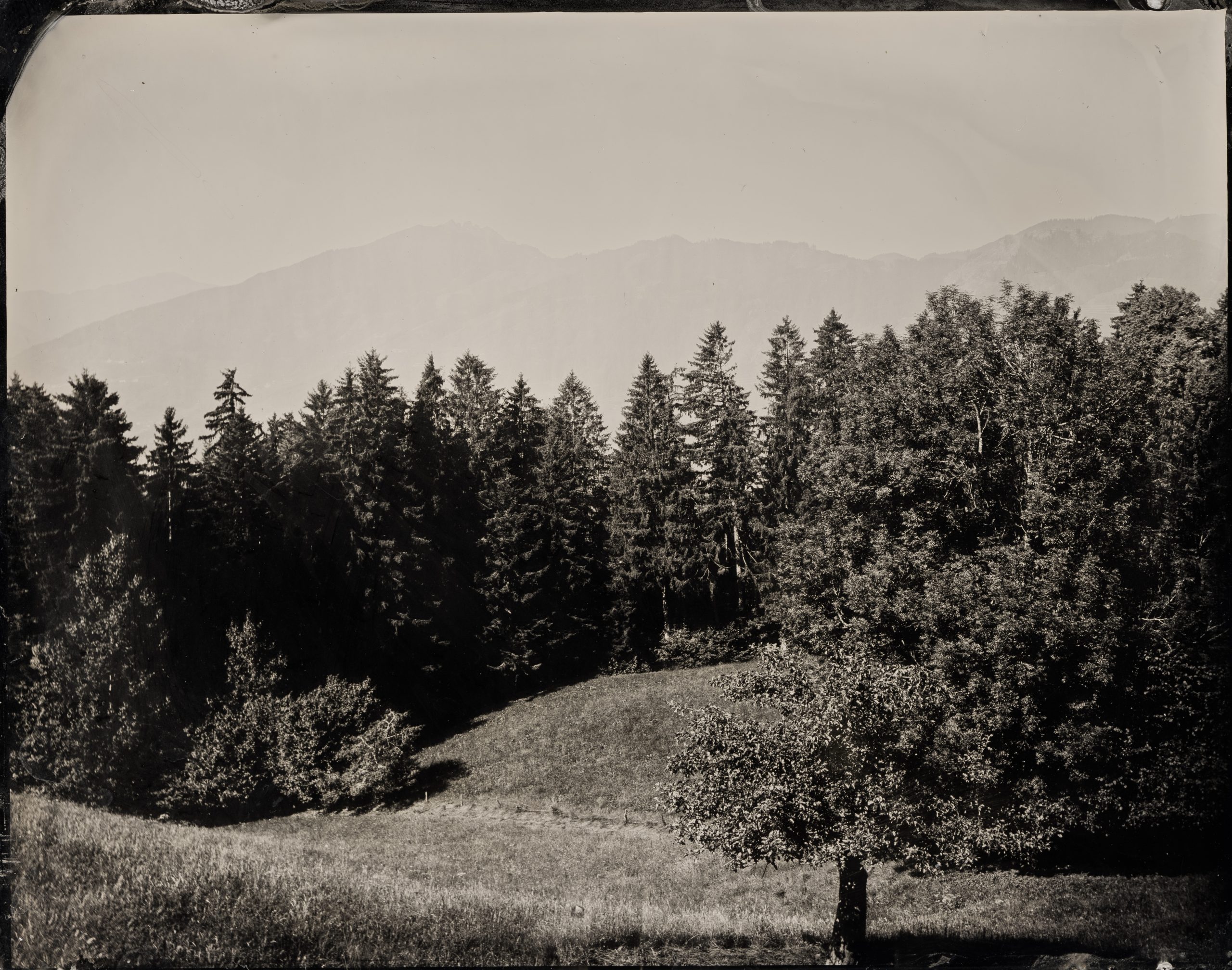 Zillertal, a Traditional Wetplate Landscape Silverimage on Aluminum in Austria